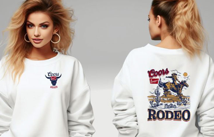 Coors and rodeo sweater bedrukken western nadines